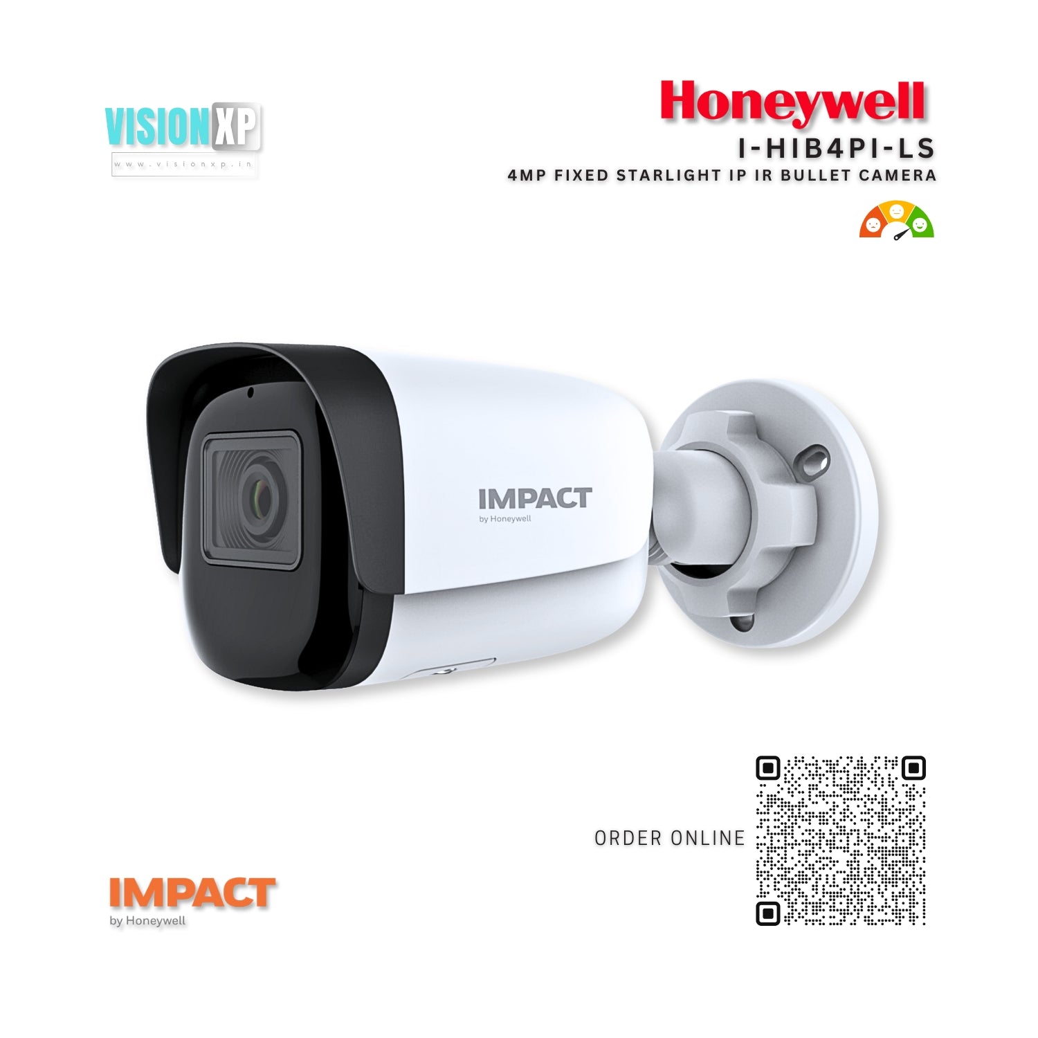 Honeywell Impact I-HIB4PI-LS 4MP Fixed Starlight IP IR Bullet Camera Honeywell Impact I-HIB4PI-LS 4MP Fixed Starlight IP IR Bullet Camera